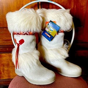 TECNICA Skandia White Fur Winter Ski Boot USA Size 9.5